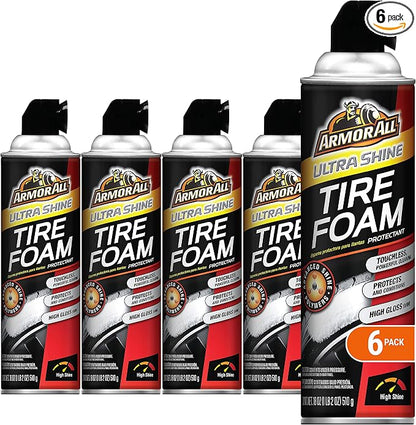 Armor All Tire Foam Ultra Shine, 18-Fluid Ounce Cans (Pack of 6)
