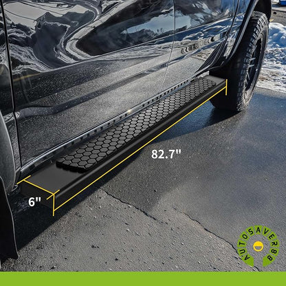 AUTOSAVER88 6 Inches Running Boards Compatible with 2009-2018 RAM 1500, 2010-2026 RAM 2500/3500, 2019-2024 RAM 1500 Classic New Body Crew Cab, Stainless Steel Side Steps Black Step Bars Nerf Bars