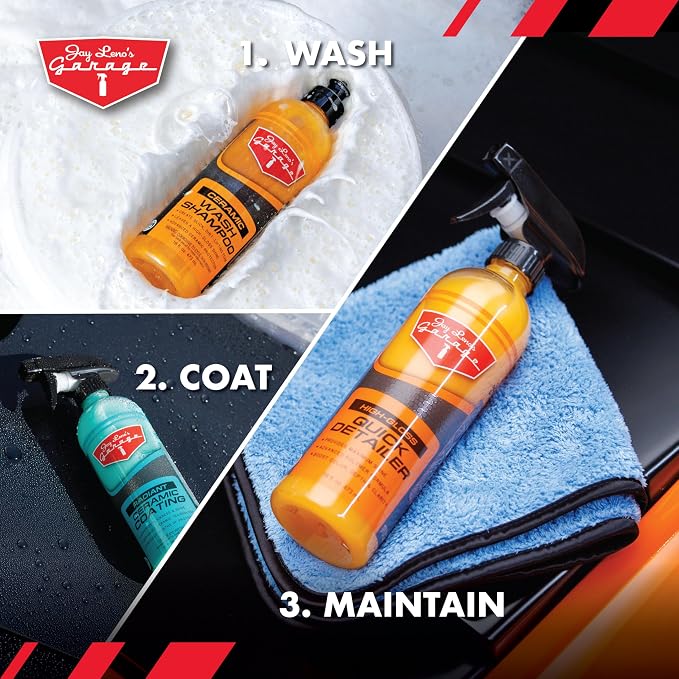 Jay Leno's Garage Quick Detailer Spray – Car Detailing Spray and Auto Detailer Spray for a High Gloss Finish, Fast Shine Car Exterior Cleaner and Everyday Easy Quick Detail Automotive Cleaner (16 oz)