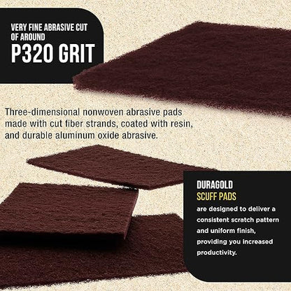 Dura-Gold Premium 6" x 9" Maroon General Purpose Scuff Pads, Box of 10 - Scuffing, Scouring, Sanding, Paint Primer Prep Adhesion Scratch - Surface Preparation Automotive Car Auto Body Woodworking Wood