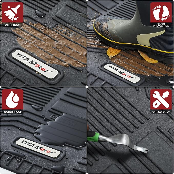 YITAMOTOR Floor Mats & Cargo Mat Fits for Subaru Crosstrek & Impreza 2026 2025 2024 (Non Crosstrek Hybrid), All Weather Protection TPE Waterproof Non-Slip Floor Liners 1st & 2nd Row Set Accessories