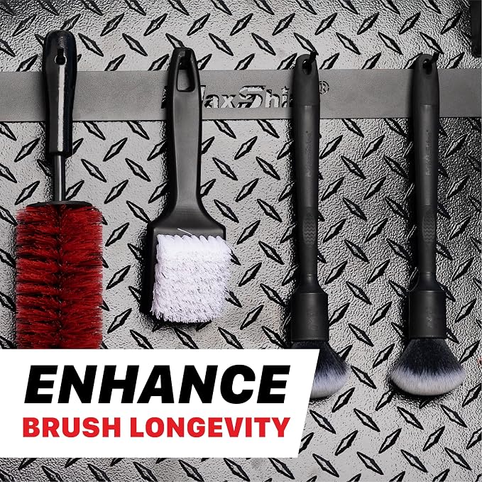 Maxshine Universal Detailing Brush Hanger (Brand) – 6 Organizer Hooks – Lightweight Wall-Mounted Design for Auto Detailing Supplies – Ideal for Garage & Mobile Use, Easy to Install Car Care Organizer