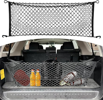 Envelope Style Automotive Elastic Trunk Mesh Cargo Net for Toyota 4Runner 3 Row Model Only 2010-2026 - Premium Trunk Organizer and Storage - Luggage Net for SUV - Best Car Organizer
