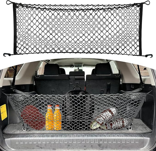 Envelope Style Automotive Elastic Trunk Mesh Cargo Net for Toyota 4Runner 3 Row Model Only 2010-2026 - Premium Trunk Organizer and Storage - Luggage Net for SUV - Best Car Organizer