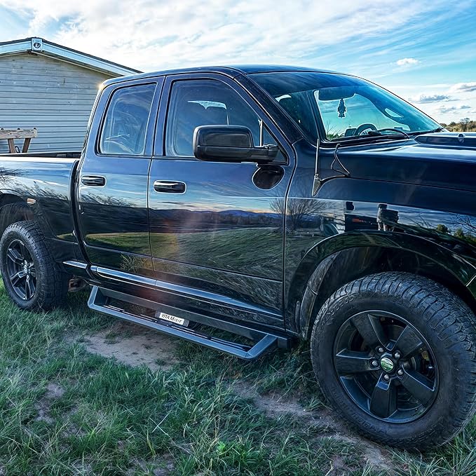 YITAMOTOR Drop Running Boards Compatible with Chevy Silverado/GMC Sierra 2019-2026 1500 Crew Cab, 2020-2026 Silverado/Sierra 2500HD 3500HD Crew Cab, Black Powder Coated Nerf Bars, Off-Road Side Steps