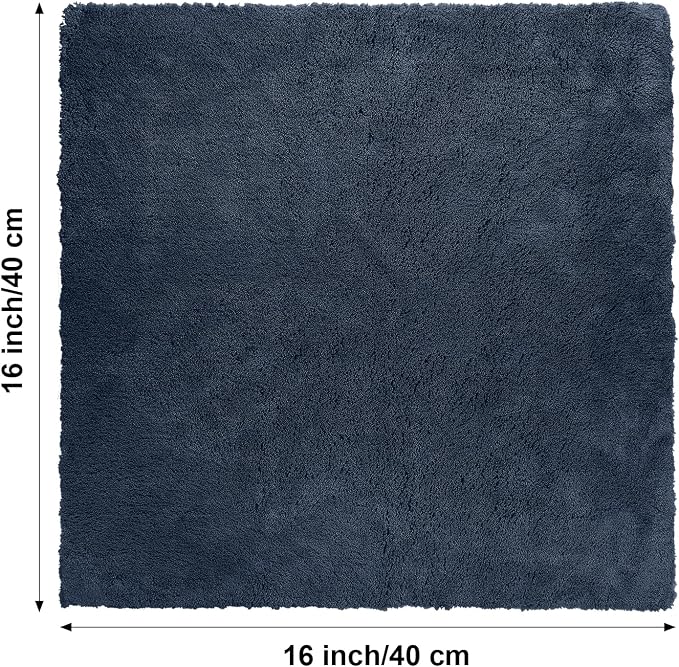 Shimeyao 30 Pcs16 x 16 Inch Edgeless Microfiber Plush Towels for Cars Detailing Drying Wash Polishing Absorbent Cleaning Cloths, 500 GSM (Navy Blue, Gray, Black)