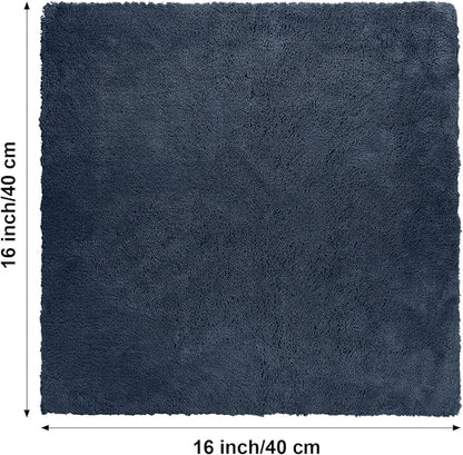 Shimeyao 30 Pcs16 x 16 Inch Edgeless Microfiber Plush Towels for Cars Detailing Drying Wash Polishing Absorbent Cleaning Cloths, 500 GSM (Navy Blue, Gray, Black)