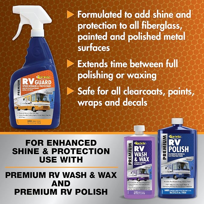 STAR BRITE Premium RV Guard Detailer & Protectant Spray – Cleans, Shines & Protects with Protective Polymers - 32 OZ (071032)