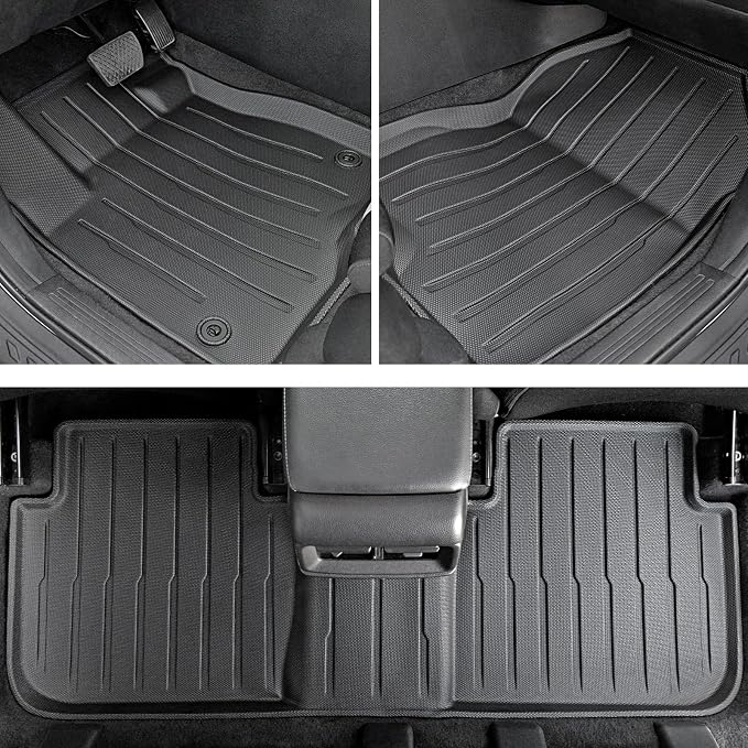 Floor Mats Cargo Mat Set for Honda CRV 2026 2025 2024 2023 Car Mat Accessories(Include Hybrid), All Weather TPE Cargo Liner Door Sill Protectors for CR-V Gas Hybrid(Full Set Mats)