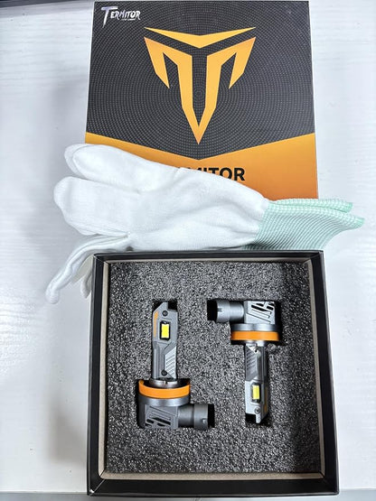 Termitor 2026 Upgraded H11/H9/H8 Light Bulbs, 65,000LM 15X Super Bright, 6500K Cool White, 85000+ Hours Lifespan with Cooling Fan, H11 Fog Lights for Fog, Rain, 360° Adjustable Quick Instal, Pack of 2