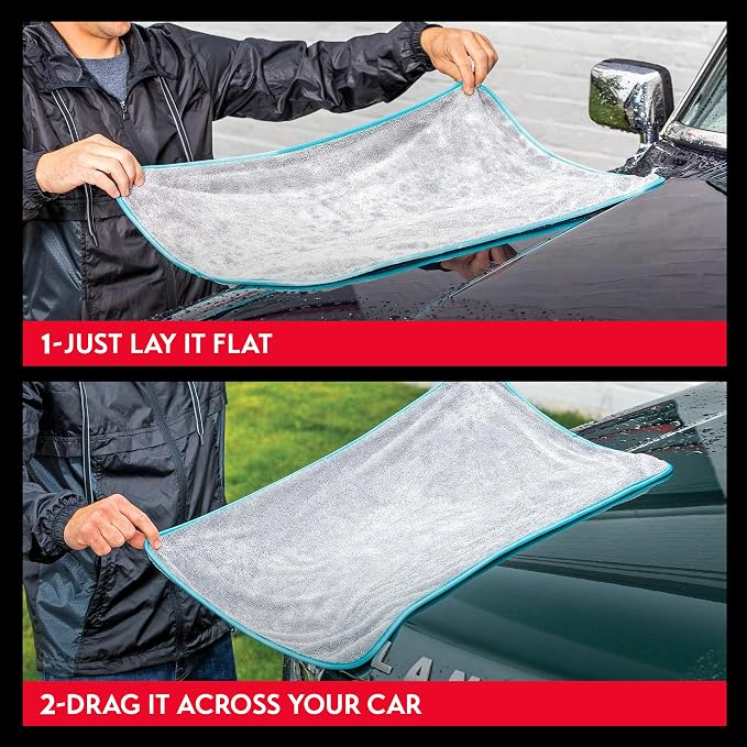 Griot's Garage PFM Microfiber Drying Towel for Car Wash and Auto Detailing, High Absorbency, Machine Washable, Small, 28"x 20", 55504