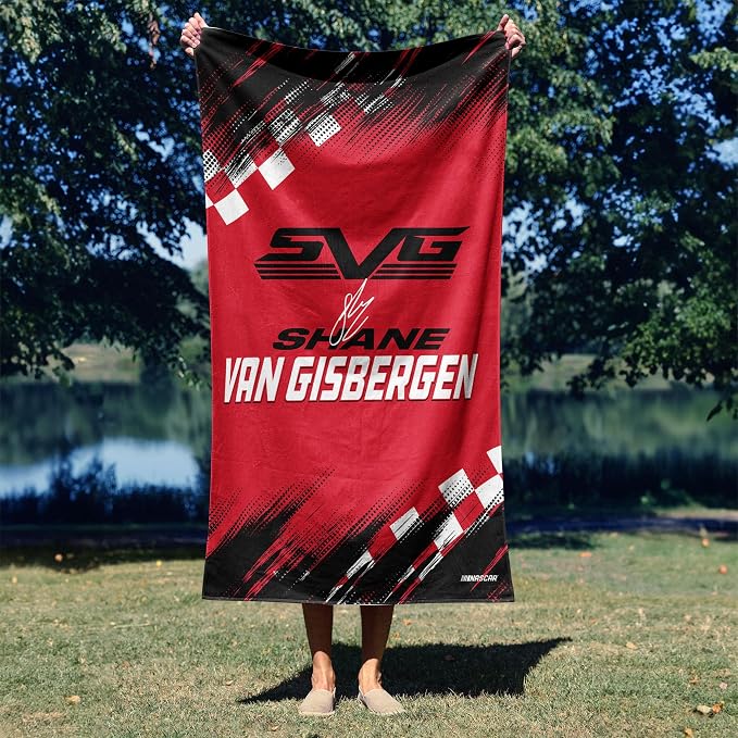 Northwest NASCAR Shane Van Gisbergen Simple Speed Beach Towel, Cotton Blend Lightweight Bath, Pool Swim Travel Fan Gear, 30 x 60 Inch