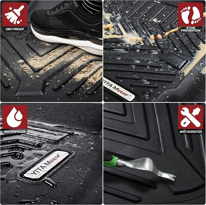 YITAMOTOR Floor Mats Fit for 2017-2025 Mazda CX-5, TPE All Weather Custom Fit Floor Liners for Mazda CX5, 1st & 2nd Row Car Mats Accessories, Black