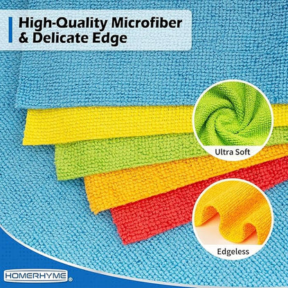 Microfiber Cleaning Cloth, 150 Pack Cleaning Rags Microfiber Towel Bulk Absorbent Lint-Free Wash Cloths, All-Purpose Towels for Cars, Shop, Automotive, Garage, Home and Kitchen 11.5"*11.5"