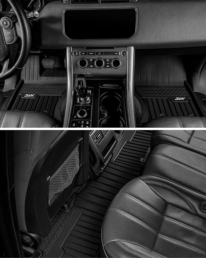 3W Floor Mats Fit Range Rover Sport 2014-2022(Not for Range/Land Rover Discovery Sport) TPE All Weather Custom Fit for Land Rover Sport 1st and 2nd Row Full Set Car Liners - Black