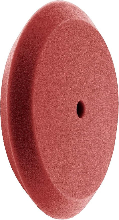 HI-Buff 8" Foam Buffing Pads, Fits 7" Backer, Polishing Pad, Slant Design, Hook & Loop Backing (Burgundy Medium Cut)