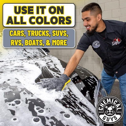 Chemical Guys MIC510 The Stranger Helpful Handy Car Wash Mitt - Yellow, Microfiber Towels for Detailing, Holds Tons of Soapy Suds, Flexible - Perfect for Car Cleaning (Pack of 12)