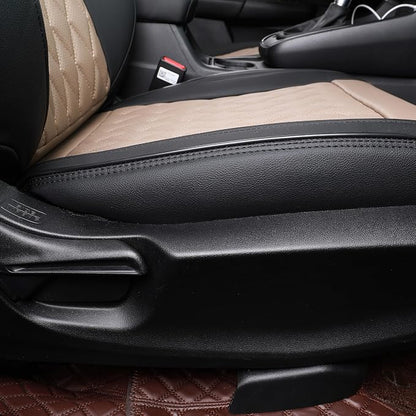EKR CRV Seat Covers Custom Fit for Honda CRV 2017 2018 2019 2020 2021 2022,Leather Car Seat Cover Full Set for Trucks SUV,Waterproof Car Seat Cushion,Faux Leather (Red/Black)