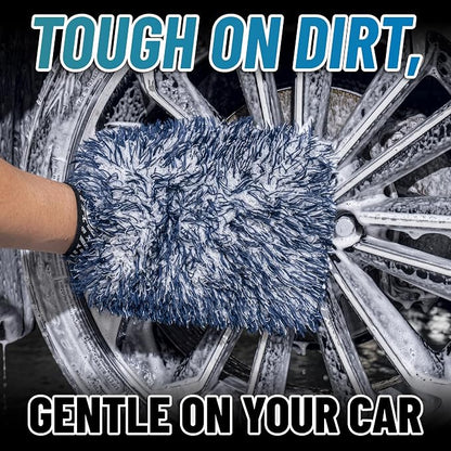 Chemical Guys, The Dually, Dual-Fiber, Wet-Dry Use, Microfiber Wash Mitt, (Car Wash Mitt Great for Car, Truck, SUV, RV, & More) Dark Blue + White, (2 Pack) MIC51702
