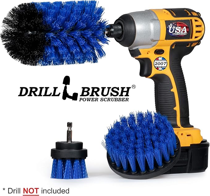 Blue Medium Stiffness Boat Brush Cleaning Set - Pool Liner Cleaning Tools Supplies - Pool Cleaner - Professional Aquarium Cleaner Set - Car Wash Detailing and Scrubbing Brush Kit – Boat Scrubber