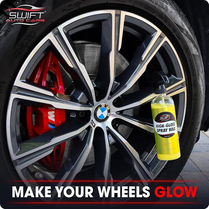 Swift High-Gloss Spray Wax (16 Oz) – Carnauba Liquid Wax Polish for Car Detailing | Easy to Use, Hides Micro Scratches & Safe on All Surfaces | Polish & Protect All Vehicle Types After Car Wash!
