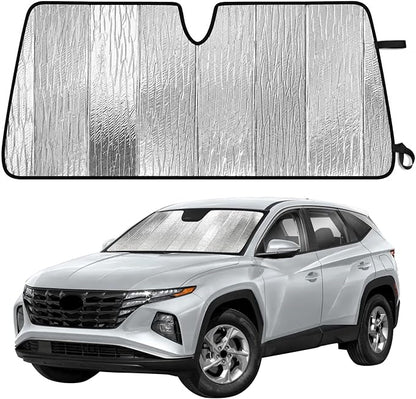 EcoNour Accordion Foldable Windshield Sun Shade Fit for Hyundai Tucson 2022-2024 2025 2026 Sunshade, Front Car Window Shades Sun Visor, Blocks UV Rays & Heat, Car Accessories