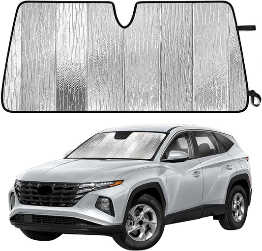 EcoNour Accordion Foldable Windshield Sun Shade Fit for Hyundai Tucson 2022-2024 2025 2026 Sunshade, Front Car Window Shades Sun Visor, Blocks UV Rays & Heat, Car Accessories