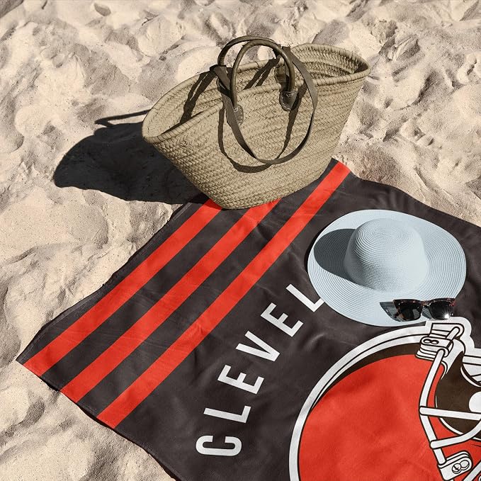 Northwest NFL Cleveland Browns Unisex-Adult Beach Towel, 30" x 60", Stripes