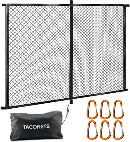 TacoNets Upgraded Highly Elastic Cargo Net, USA Company, Simple Truck Bed Cargo Mesh Organizer, Suitable for Light Loads, Heavy Duty Carabiners, 4'x4'