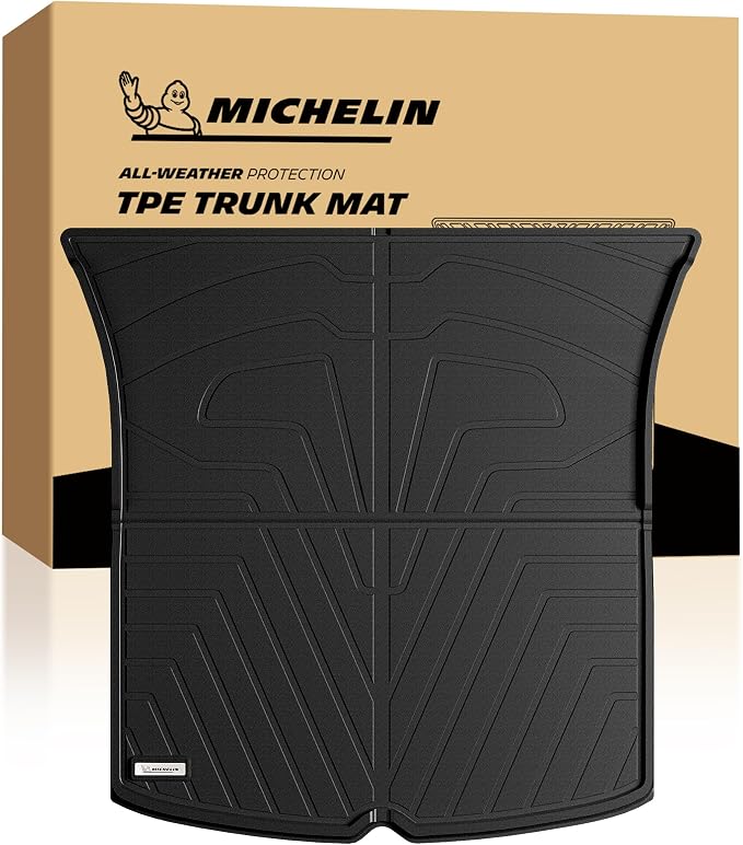Michelin Vehicle Mat, All-Weather TPE Custom Fit Liner for Tesla Model Y 5 Seat Trunk Mat 2025-2027 (1 Piece), Elite