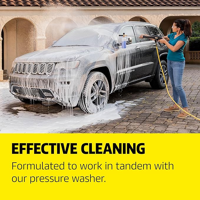 KÄRCHER Vehicle Wash and Wax, Pressure Washer Detergent, Cleans Cars, Bikes, Trucks, Boats and More, Highly Concentrated, Makes up to 40 gal of Cleaner