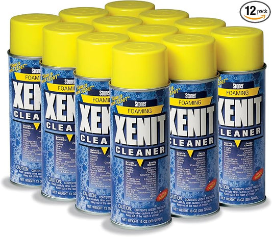 Stoner Car Care 94223-12PK 13-Ounce Xenit Foaming Cleaner Removes Dirt, Food and Grass Stains, Mud and More from Multiple Surfaces Carpet, Clothing, Furniture, Powerful Water-Based, Pack of 12