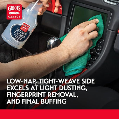 Griot's Garage Dual Weave Interior Towels for Car Detailing, Cleaning, and Polishing, Ultra-Absorbent, Scratch and Lint-Free, 16” x 16”, Set of 3, 10282
