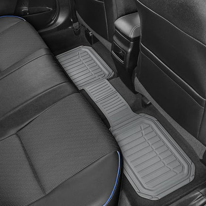 Motor Trend FlexTough Defender Floor Mats for Cars & TrunkShield Trunk Mat Set, Next-Gen Deep Dish Heavy Duty All Weather, Rubber Car Floor Mat Set for Auto Truck Van SUV