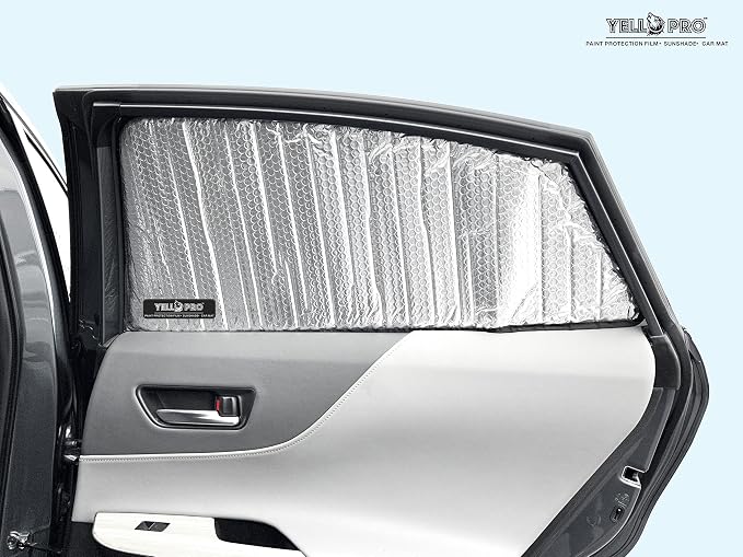 YelloPro Side Window Rear Seat 2nd Row Sunshade (Set of 2) Custom Fit for 2021 2022 2023 2024 Toyota Venza SUV, LE, XLE, Limited, UV Reflector Sun Protection (Made in USA)