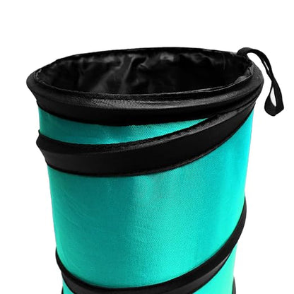 FH Group Automotive Waterproof Portable Collapsible Small Trash Can Garbage Container fits Most Cars,Polyethylene, SUVs, and Trucks Mint Universal fit