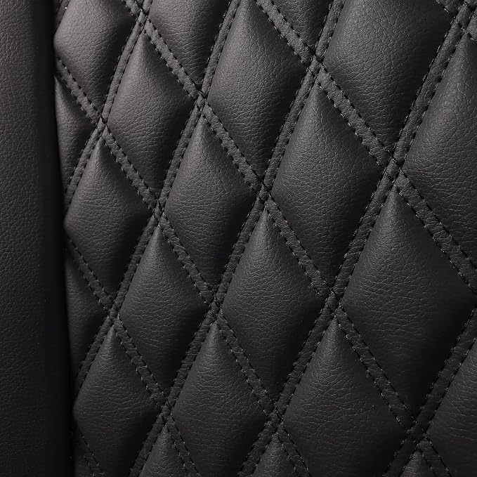 JOJOBAY Car Seat Covers for Dodge Ram,Fit 2009-2025 1500/2500/3500 HD Pick-up Truck,Crew,Regular,Quad,Mega Cab,Waterproof Synthetic Leather Seat Covers(5PCS-Full Set,Black-Red)