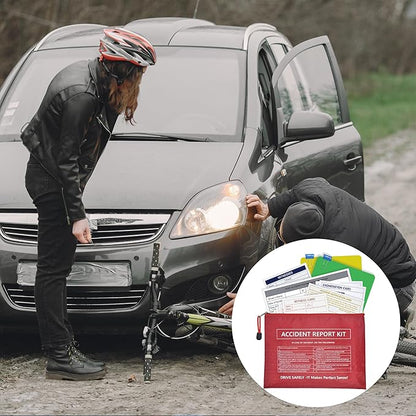 10 Pack Waterproof Vehicle Accident Report Kit in Vinyl Pouch 6.9 * 9.3inch Car Accident Kit Driver's Vehicle Inspection Report Helps Drivers Collect Organize and Report Vehicle Accident Information