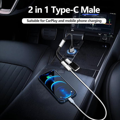 REYTID USB C Hub, Dual USB 2.0 Port Expander - Type C Male to 2 USB A Female Y Splitter Adapter with Aluminum Shell, 5V/2A Charging for Laptop/Tablet/Phone/Flash Drive/CarPlay