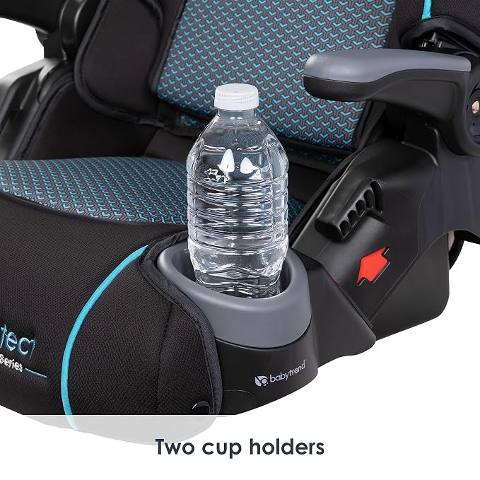 Baby Trend Protect 2-in-1 Folding Booster Car Seat, Aqua Tech – Fold-Flat Travel-Ready Design, Lightweight Build, Belt-Positioning Comfort