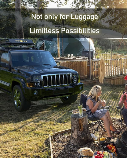 DEXSO Universal Roof Rack Basket, 64" x 39" Rooftop Cargo Carrier Basket, 200 Lbs Capacity Car Cargo Rack, Heavy Duty Luggage Rack for SUVs, Trucks, Vehicles