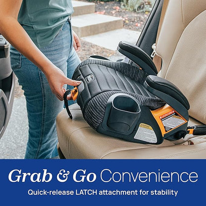 Chicco GoFit ClearTex Plus Backless Booster Car Seat, Latch Attachment, Quick-Release Latch Removal, Portable Car Booster Seat for Children at Least 4 Years Old and 40-110 lbs, Sunset/Purple