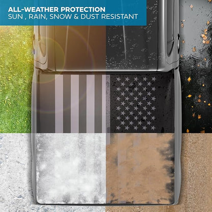 American Flag Truck Tonneau Cover for Ford F-250 F-350 Super Duty 2017-2026 / F-350 with 6.8 ft Bed Length, All-Weather Soft Tri-Fold Truck Bed Cover for Truck Black/Gray Flag
