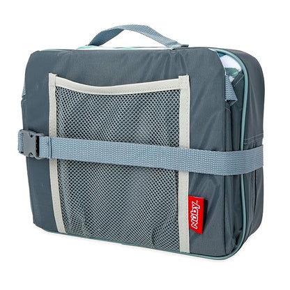 Nuby Easy Go Booster Seat - Travel Booster Seat for Babies and Toddlers - Holds Up to 35 Pounds - 9+ Months - Gray Chevron