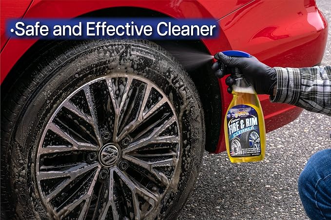 Gliptone Total Tire and Rim Cleaner Spray, 22 Fl Oz, Safe for Clear-Coated & Painted Rims, Black & White Wall Tires, Spray-On, Hose-Off, Preps Tires for Shine, Professional Strength Formula
