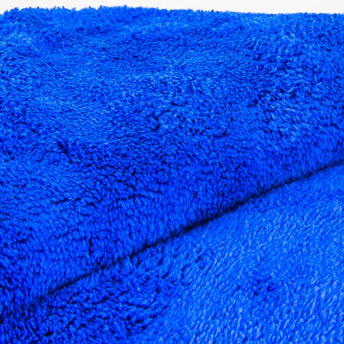 Masterson's Car Care Blue Blazing Plush Microfiber Drying Towel 36” x 25” - Ultra Fast Drying For Cars, Trucks, Motorcycles, RVs, Homes, Messes - 70/30 Premium Microfiber Blend - Ultra Absorant