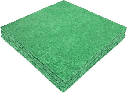 CleanAide Ultrasonic-Cut 300 GSM Microfiber Cleaning Towels, Lint-Free, Scratch-Free, Highly Absorbent, Durable & Reusable with Label-Free Edges for Auto, Home & Commercial Use, 14" x 14", 12-Pack,