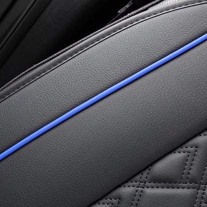 JOJOBAY Chevy Silverado Seat Covers,Leather Seat Covers for GMC Sierra,Custom Fit 2007-2026 1500 2500HD 3500HD Crew Double Extended Regular Cab,LT LZT RST(Rear Seat Covers,Black Blue)