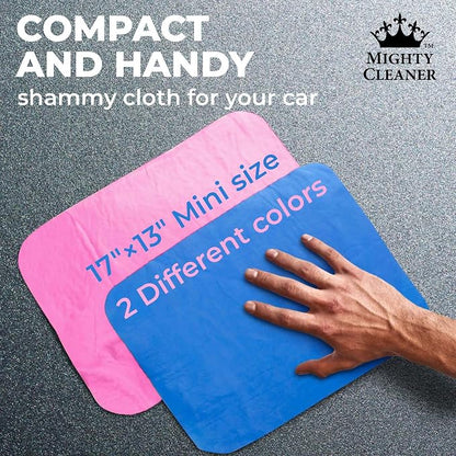 Premium 2pk Mini +1 Free Shammy Cloth for Car Drying - 17”x13” - Super Absorbent Chamois Towel for Car - Scratch-Free, Reusable & Soft Cleaning Towel