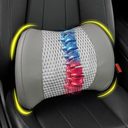 Lofty Aim Memory Foam Lumbar Support Cushion Relieves Lower Back Pain for Car, Office Chair, and Wheelchair Use, 4D Mesh Cover, Gray